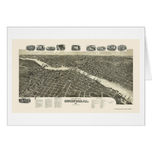 Carte panoramique de Rockford, IL - 1891