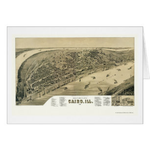 Carte panoramique du Caire, IL - 1888