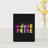 Carte Pansexual ASL Pride Pan Rainbow Sign Language sour (Fleur jaune)