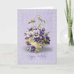 Carte Pansies d'anniversaire
