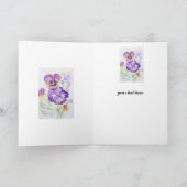 Carte Pansies lilas aquarelles Anniversaire (Intérieur)