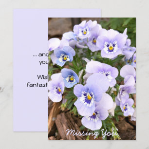 Carte Pansies Pastel Violet Manquant Photo personnalisée