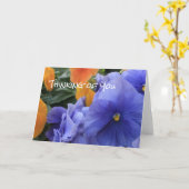 Carte Pansies violettes et orange avec photo florale ver (Fleur jaune)