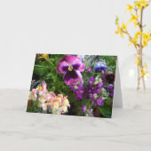 Carte Pansons violettes et amis (Fleur jaune)