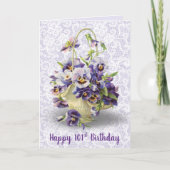 Carte Pansy Basket pour 101e anniversaire (Devant)