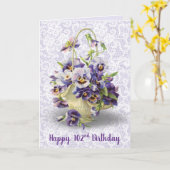 Carte Pansy Basket pour 102e anniversaire (Fleur jaune)