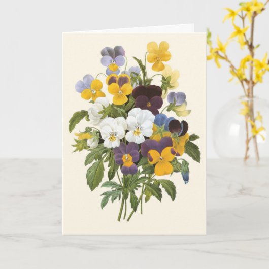 Carte Pansy Bouquet Merci (Fleur jaune)