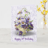 Carte Pansy Pasket pour 75e anniversaire (Fleur jaune)