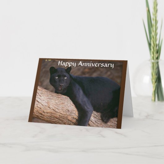 CARTE PANTHER SIMPLEMENT EN PANTALON POUR DIRE "HEUREUX  (Devant)