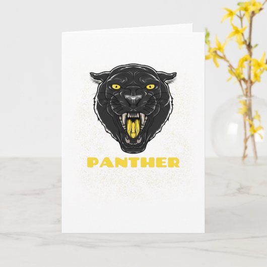 Carte Panthère d'horreur noire (Fleur jaune)