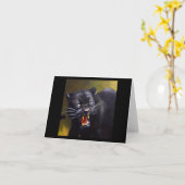 Carte Panthère noire (13) Chat sauvage (Fleur jaune)