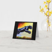 Carte Panthère noire (6) Chat sauvage (Fleur jaune)