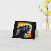 Carte Panthère noire (7) Chat sauvage (Fleur jaune)