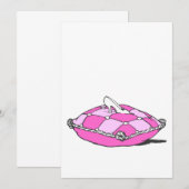 Carte Pantoufle de Cendrillon sur Coussin Rose Art Vinta (Devant / Derrière)