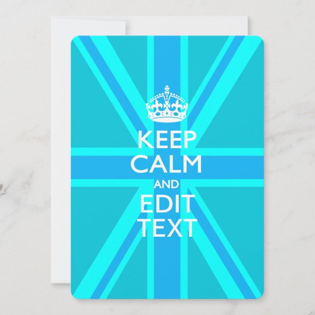 Carte Paon Aqua Gardez votre calme et votre texte Union  (Devant)