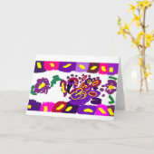 Carte Paon chaud     (Fleur jaune)