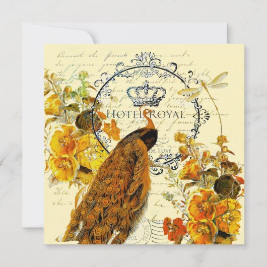 Carte paon d'automne (Devant)