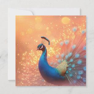 Carte Paon majestueux au plumage vibrant