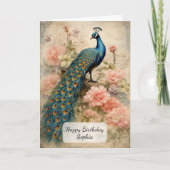 Carte Paon Vintage (Devant)