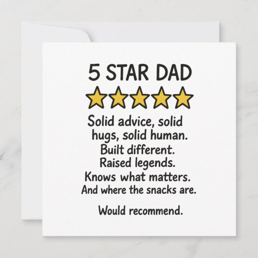 Carte Papa 5 étoiles (Devant)