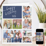 Carte Papa 7 Photo Collage Bleu Personnalisé Anniversair<br><div class="desc">Carte d'anniversaire personnalisée pour votre papa (modifiable). Le modèle photo est prêt pour vous d'ajouter 7 de vos photos préférées et vous pouvez aussi éditer "PAPA" si vous préférez dire, papa, papa, etc. À l'intérieur, la carte indique "happy anniversaire" et vous avez également la possibilité d'ajouter votre propre message personnalisé,...</div>