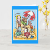 Carte Papa à la plage (Fleur jaune)