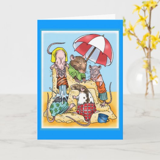 Carte Papa à la plage (Fleur jaune)