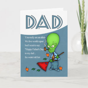 Carte Papa, alien humoristique de fête des pères