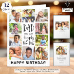 Carte Papa Anniversaire 12 Photos Simplement Le Meilleur<br><div class="desc">Célébrez l'anniversaire de papa avec cette carte de voeux avec un total de 12 photos—un collage photo avec 10 photos sur la couverture et une de chaque côté à l'intérieur. Le capot est doté d'un design de titre de typographie moderne qui dit DAD, VOUS ÊTES SIMPLEMENT LE MEILLEUR et personnalisé...</div>