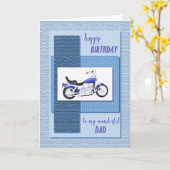 Carte Papa, anniversaire de moto (Fleur jaune)