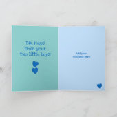 Carte Papa anniversaire de petit garçon saluant (Intérieur)