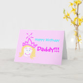 Carte Papa Anniversaire de Princesse avec vers (Fleur jaune)