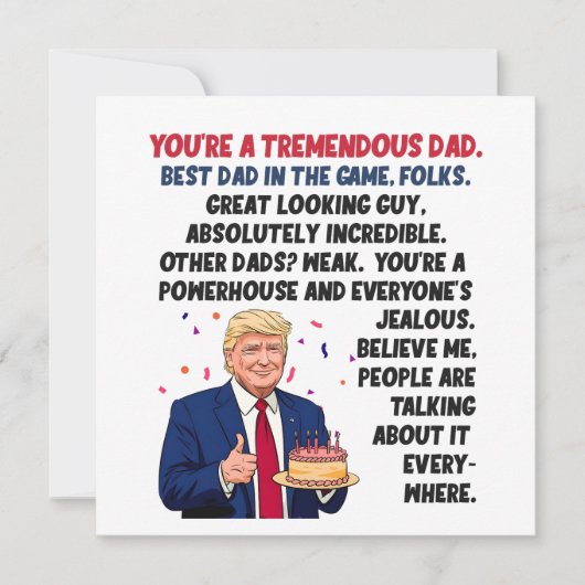 Carte Papa Anniversaire Donald Trump (Devant)