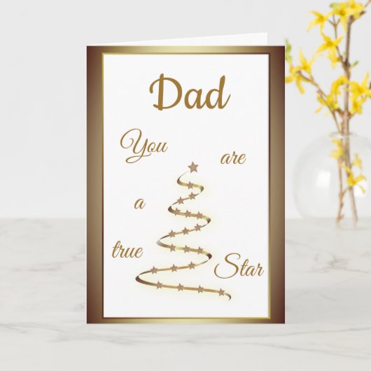 Carte Papa Anniversaire luxe design moderne (Fleur jaune)