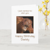 Carte Papa Anniversaire, Orang Utan (Fleur jaune)