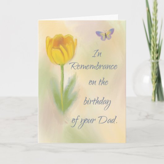 Carte Papa Anniversaire Souvenir Fleur d'aquarelle (Devant)