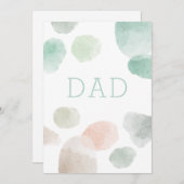 Carte Papa. Aquarelle pastel abstrait Happy fête des pèr (Devant / Derrière)