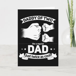 Carte Papa au carré Fête des pères Papa de deux Cool pap