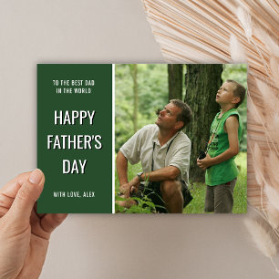 Carte Papa Aventurier Photo verte Joyeuse Fête des Pèr