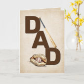 Carte Papa Baseball Bat et Glove Anniversaire (Fleur jaune)