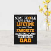Carte Papa Basket-ball Joueur préféré à vie Fête des pèr (Fleur jaune)