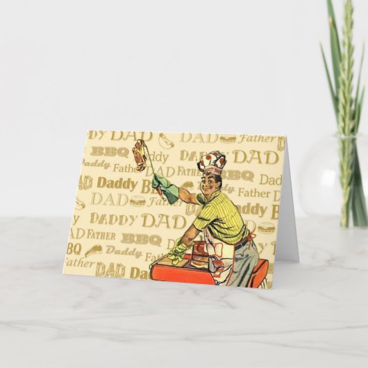 Carte Papa BBQ rétro (Devant)