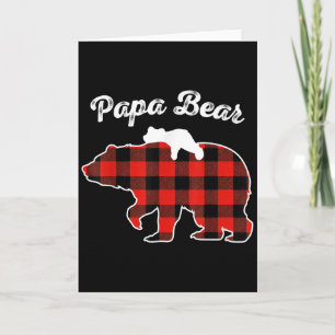 Carte Papa Bear Flanelle Rouge Carreaux Pyjama Famille A