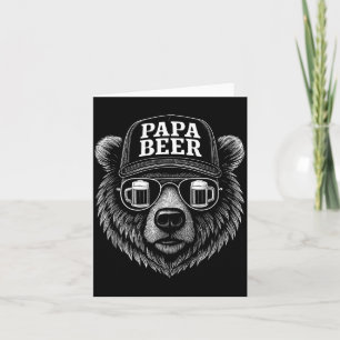 Carte Papa Beer - Ours Papa drôle buvant humour