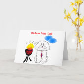 Carte papa Bichon Frise (Fleur jaune)