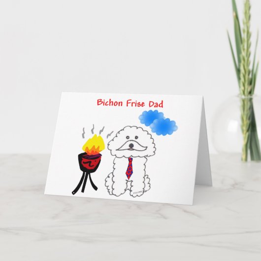 Carte papa Bichon Frise (Devant)