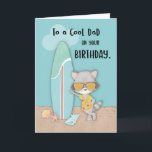 Carte Papa Birthday Beach Funny Cool Raccoon<br><div class="desc">Papa fête son anniversaire cette saison d'été. Et quelle meilleure façon de passer l'été que de faire du surf sur la plage. Offrez-lui un plaisir d'été avec cette carte d'anniversaire que vous pouvez lui donner le jour de sa célébration.</div>