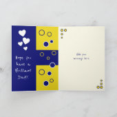 Carte Papa bleu et jaune photo voeux d'anniversaire (Intérieur)