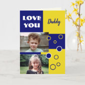 Carte Papa bleu et jaune photo voeux d'anniversaire (Fleur jaune)
