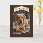 Carte Papa / Bonne Fête des pères - Golden Lab (Fleur jaune)